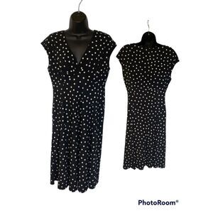 Black Label by Evan-Picone Polka Dot Midi Dress